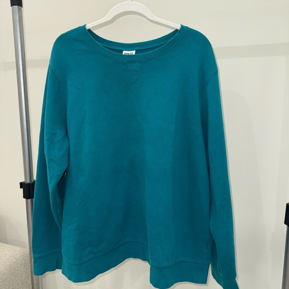 Everlast Teal Crewneck Sweatshirt Size 2X Unisex Pullover